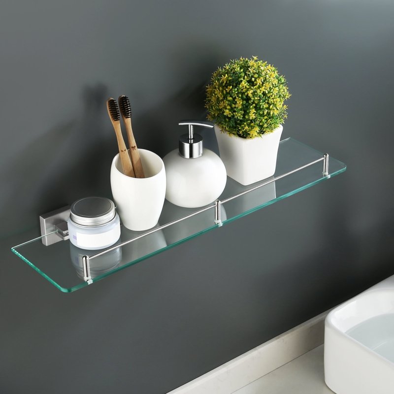 Floating glass shelf